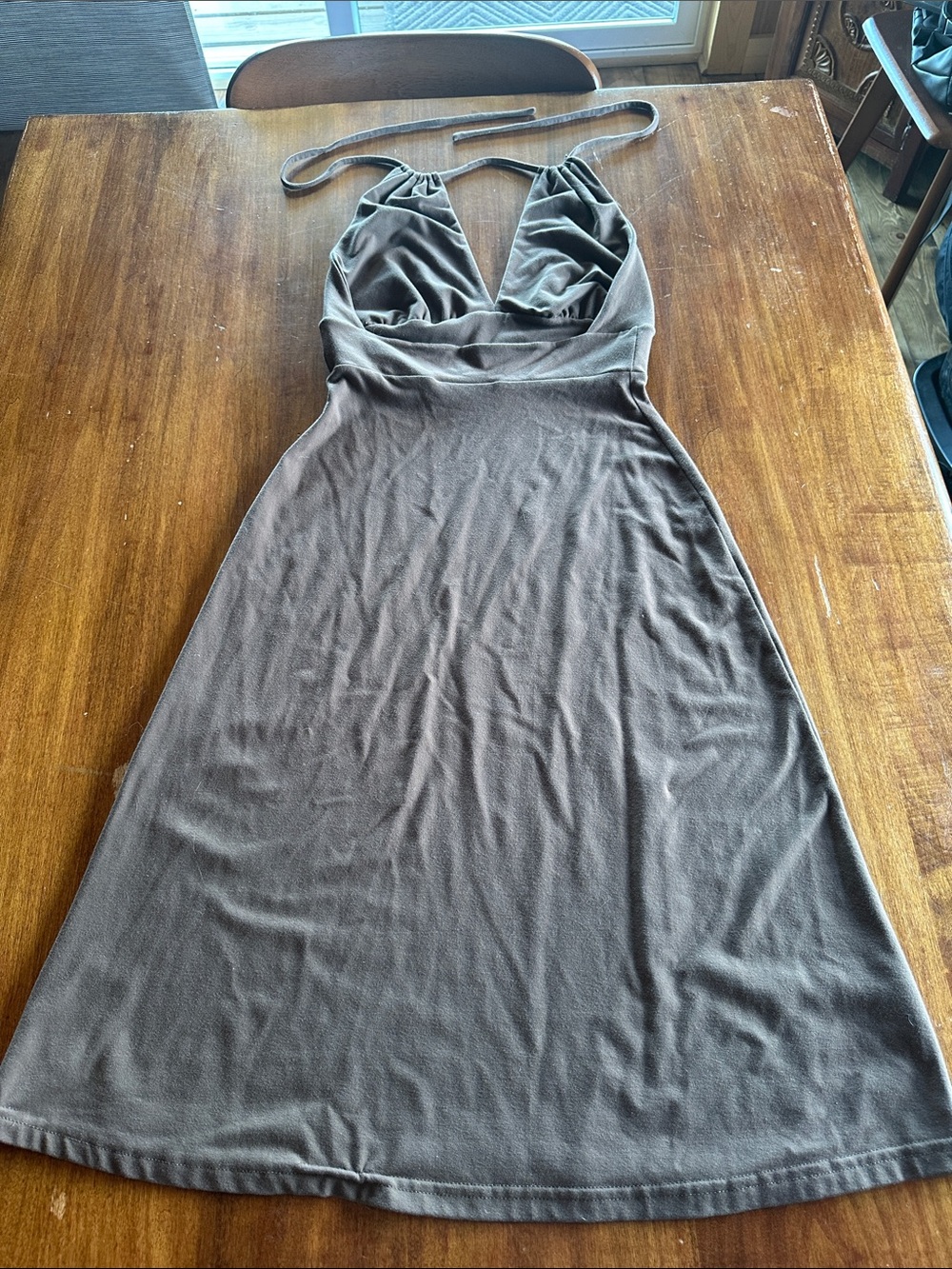Susana Monaco Strapless Brown Halter Midi Dress - Picture 2 of 6
